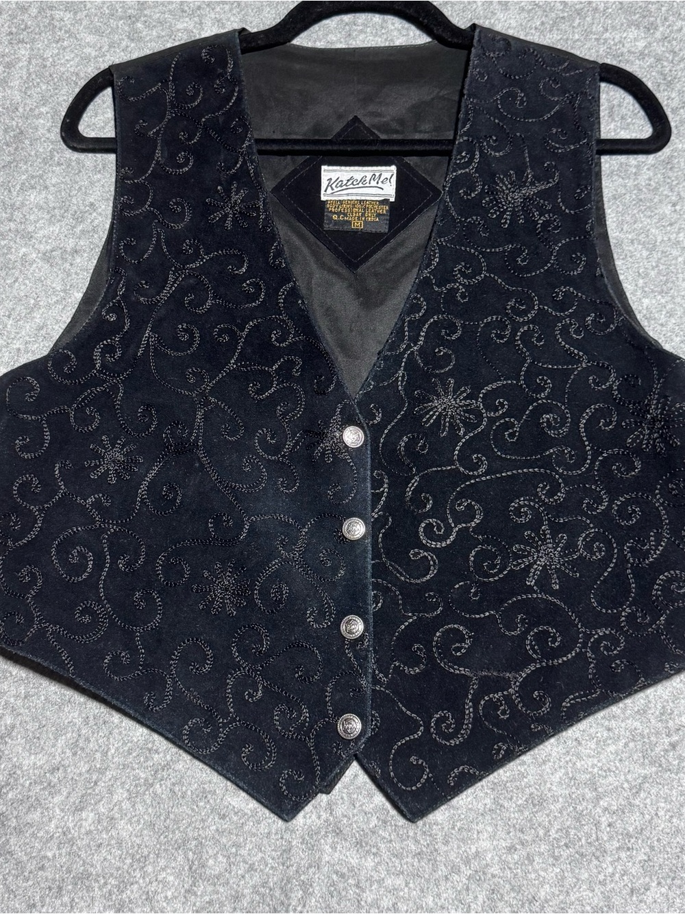 Katch Me Leather Vest Vintage 90s Brown Witchy Boho Practical Magic
